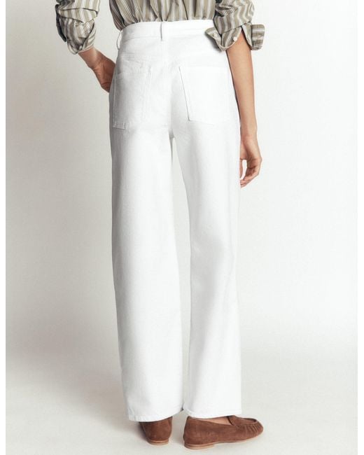 Boden White Barrel Leg Jeans