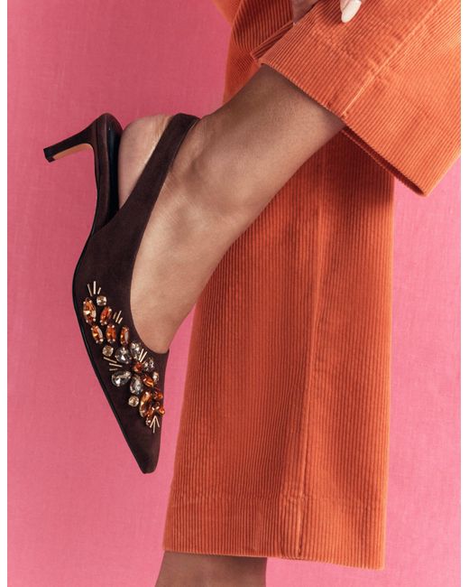 Boden Brown Hope Pointed Slingback Heels