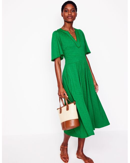 Boden Green Maddie Trim Jersey Dress