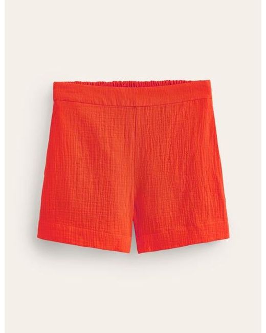 Boden Red Double Cloth Shorts