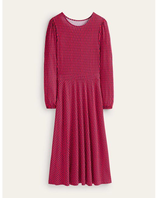 Boden Red Camille Jersey Midi Dress