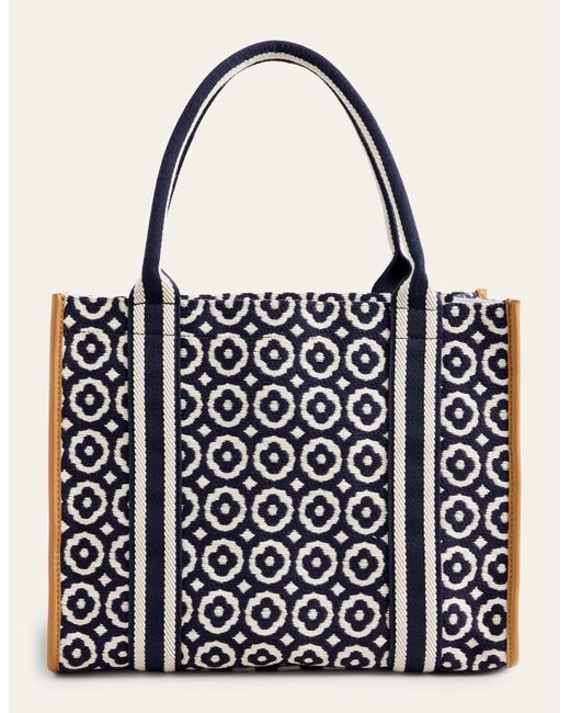 Boden Structured Canvas Tote Bag Navy in Black | Lyst