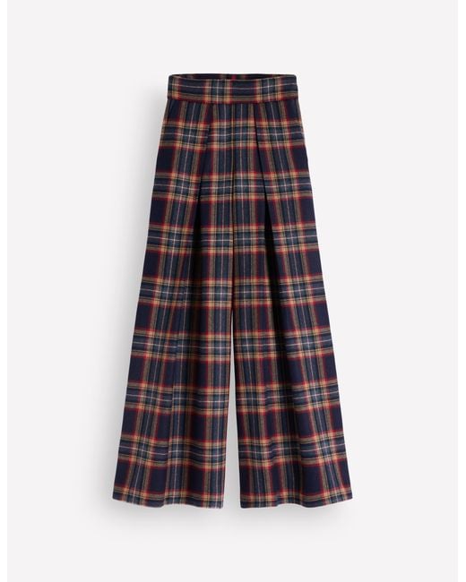 Boden White Wool Blend Pleated Culottes