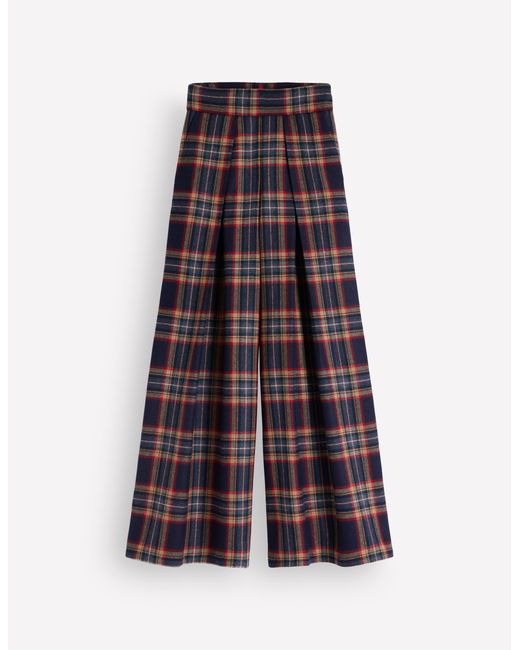 Boden White Wool Blend Pleated Culottes