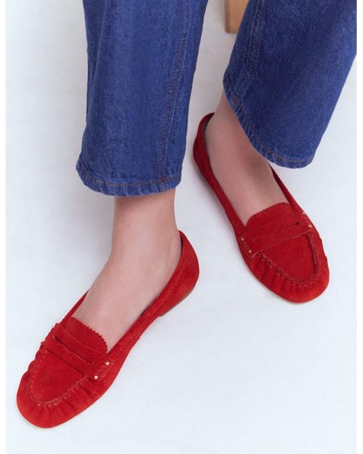 Boden Red Classic Penny Loafers