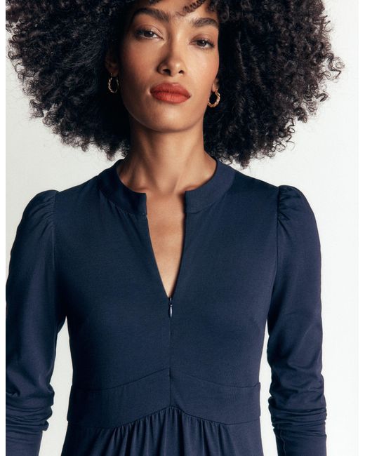 Boden Blue Hope Zip Detail Jersey Dress