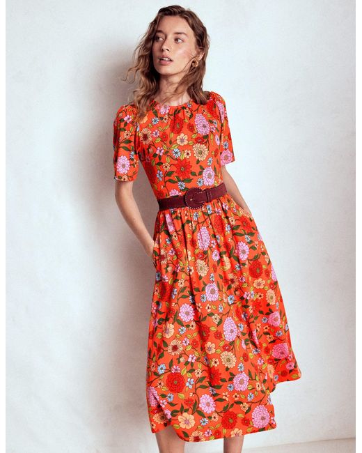 Boden Red Louisa Jersey Midi Dress