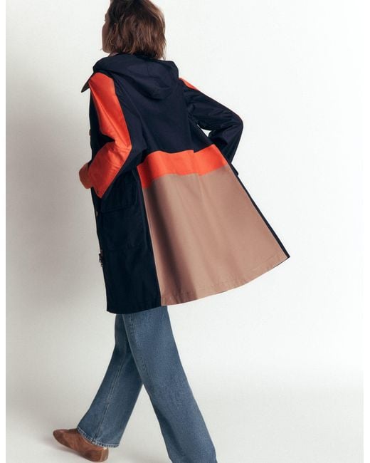 Boden Blue Colour Block Raincoat