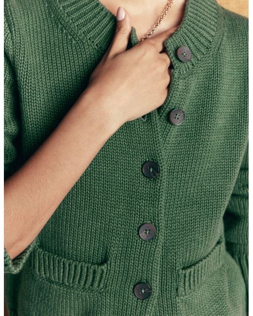 Boden Green Lucy Chunky Cotton Cardigan