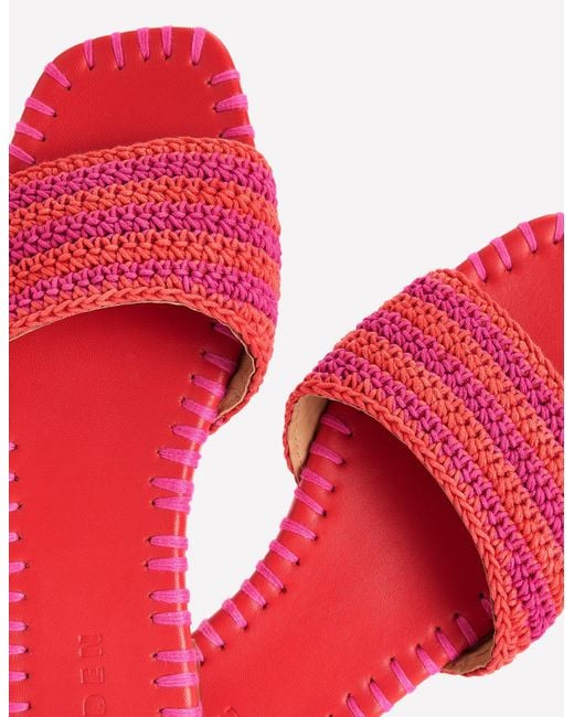 Boden Pink Trim Detail Flat Sandal