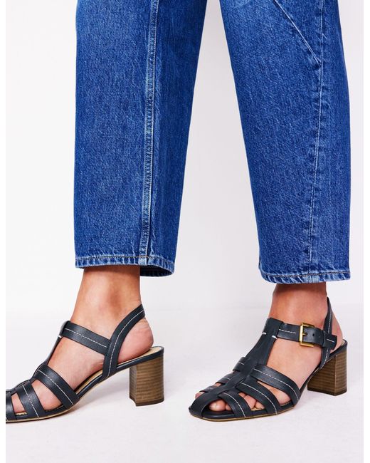 Boden Blue Low Block Fisherman Sandals