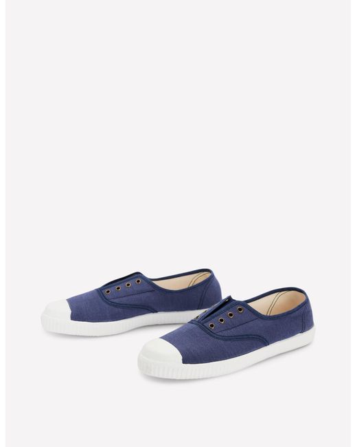 Boden Blue Laceless Canvas Plimsoll