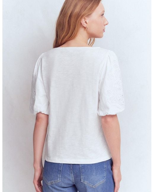 Boden Gray Tape Lace T-Shirt