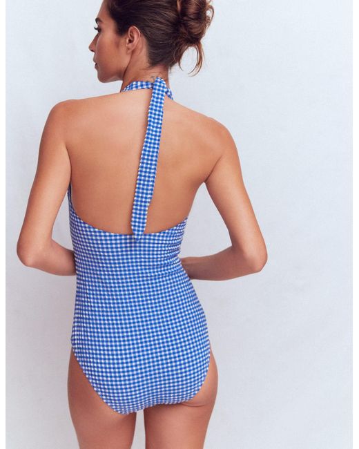 Boden White Bow Halter Swimsuit