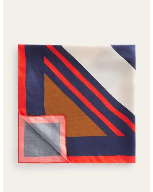 Boden Red Square Silk Scarf