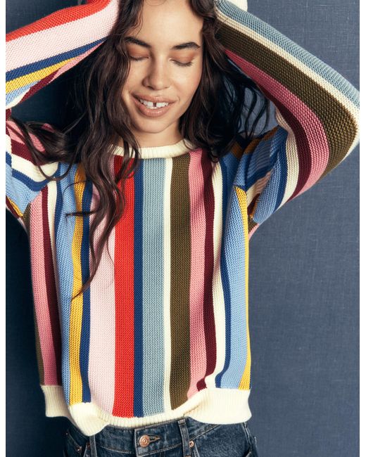 Boden Blue Textured Stitch Jumper