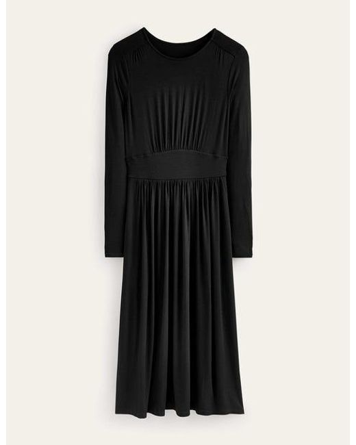 Boden Black Thea Long Sleeve Midi Dress