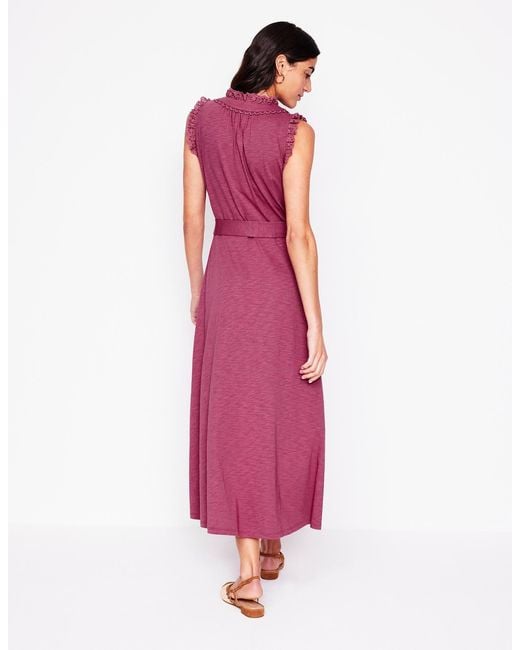 Boden Pink Aria Broderie Trim Midi Dress