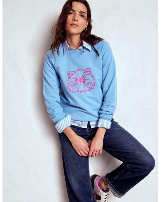 Boden Blue Rosa Embroidered Sweatshirt