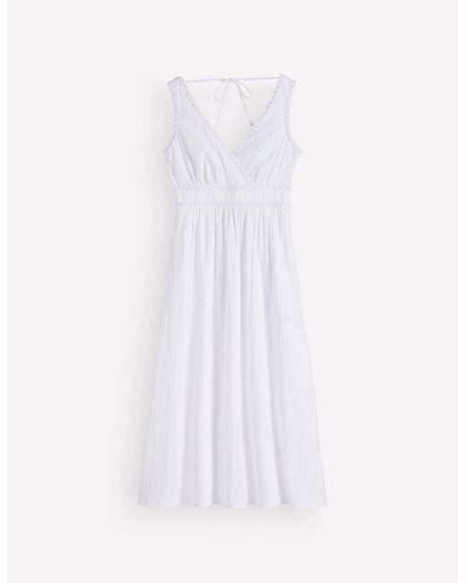 Boden Brown Lorna Trim Double Cloth Dress