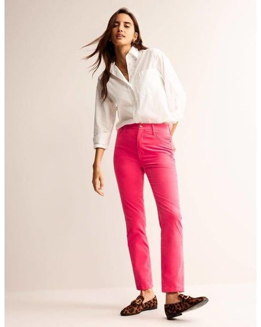 Boden Pink Velveteen Slim-straight Jeans