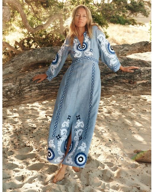 boden una linen dress BODEN Una Linen Embroidered Dress
