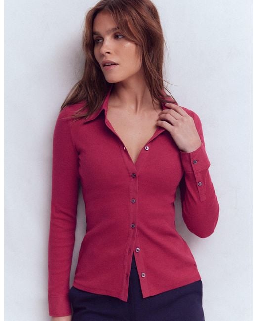 Boden Collared Button Through Top