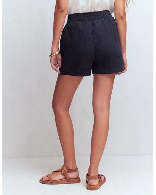 Boden Blue Pull On Double Cloth Shorts