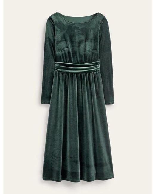 Boden Green Lois Velvet Dress