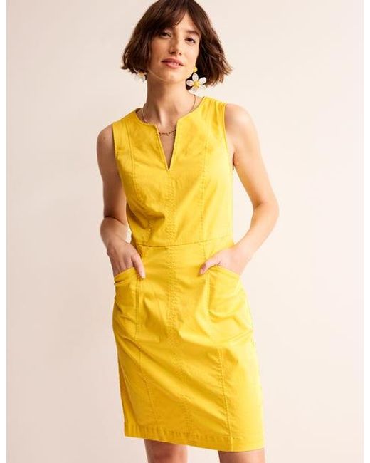 Boden Yellow Helena Chino Short Dress