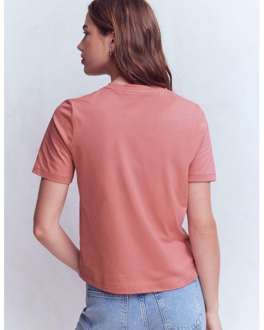 Boden Blue Cotton Crew Neck T-Shirt