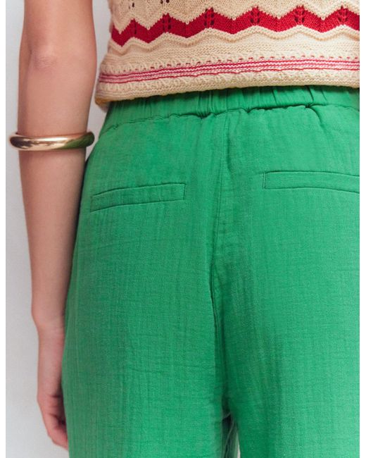 Boden Green Double Cloth Crop Trousers