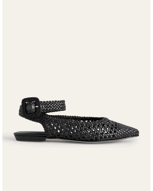 Boden Ankle Strap Pointed Flat in Black Lyst