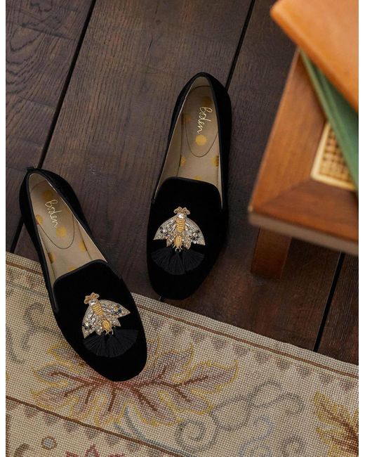 Boden Gabriella Embellished Loafers in Black | Lyst