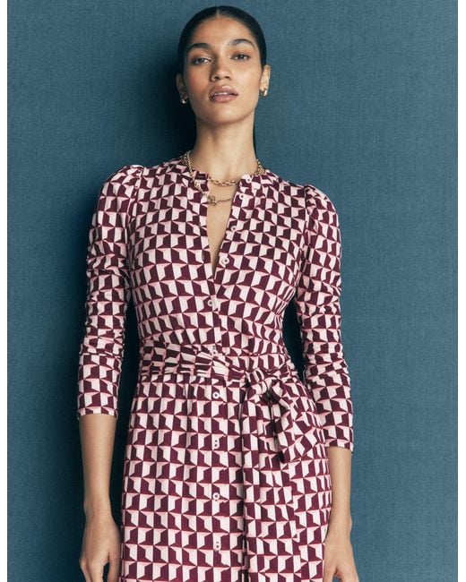Boden White Honor Column Jersey Midi Dress