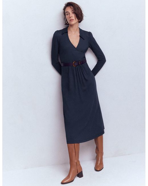 Boden Blue Carla Jersey Wrap Dress