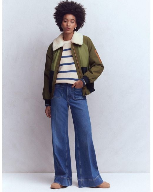 Boden Green Borg Detail Bomber Jacket