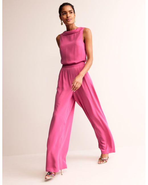 Boden Pink Clarissa Jumpsuitsangria Sunset