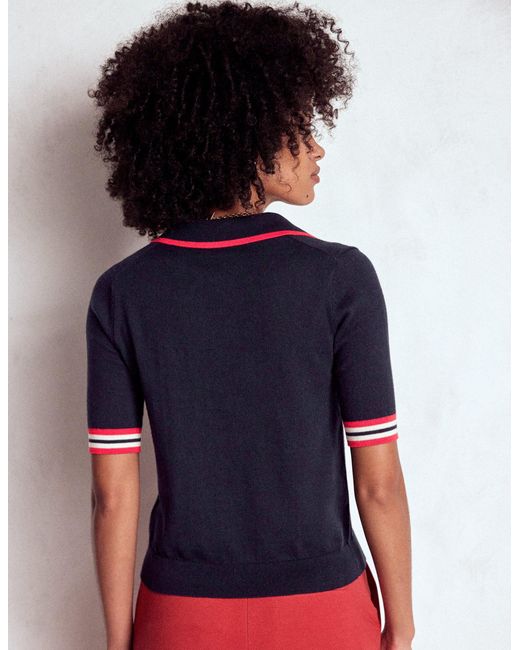 Boden Red Cotton Henley T-Shirt
