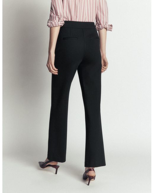 Boden Black Straight Leg Ponte Trousers