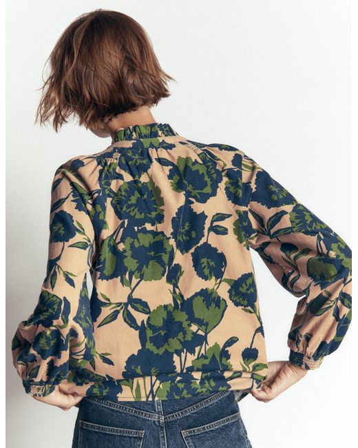 Boden Blue Erica Frill Cord Top