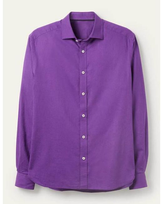 Boden Baumwollleinen-Hemd Herren in Purple für Herren