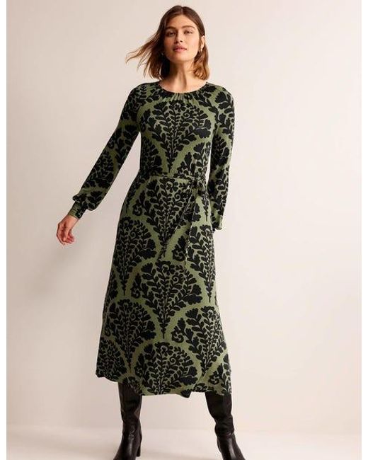 Boden Black Placement Print Maxi Dress Spruce, Blossomy