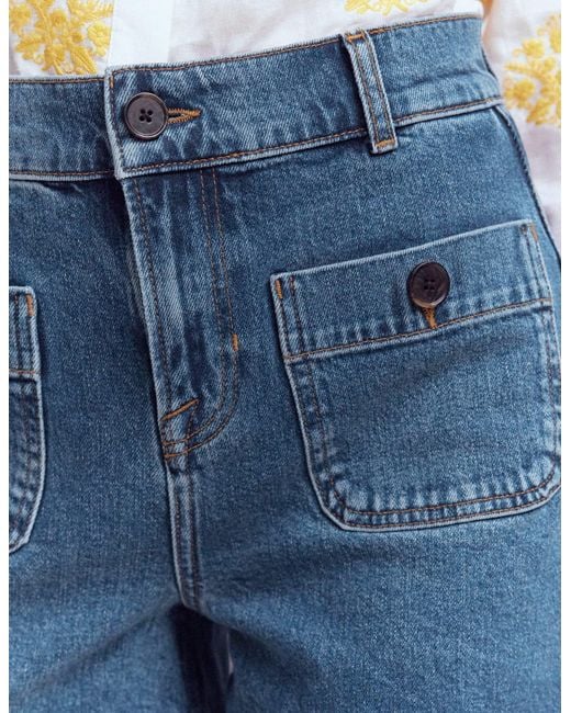 Boden White Primrose Denim Shorts