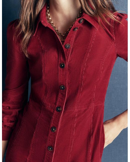 Boden Red Rhoda Cord Short Dress