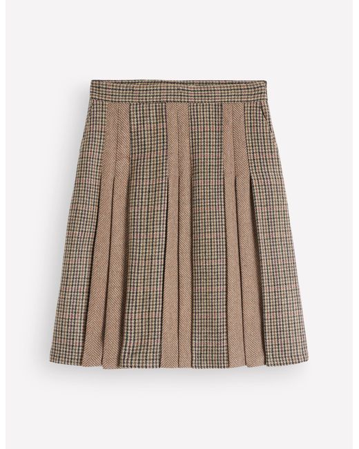 Boden Blue Multi Panel Wool Blend Skirt