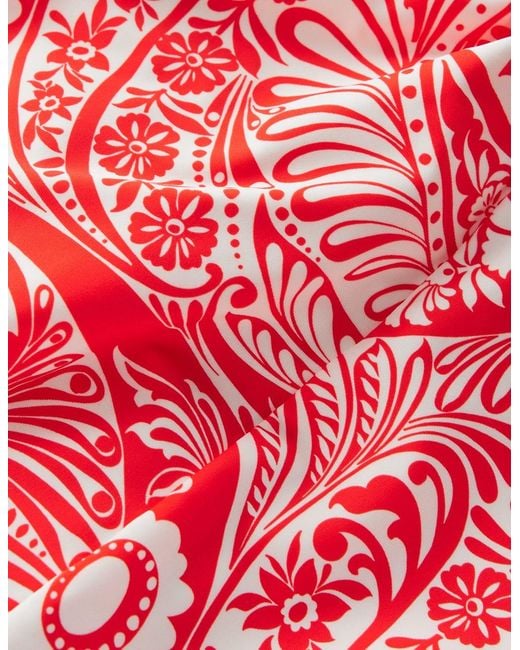 Boden Red Tilos Tie Side Swimsuit