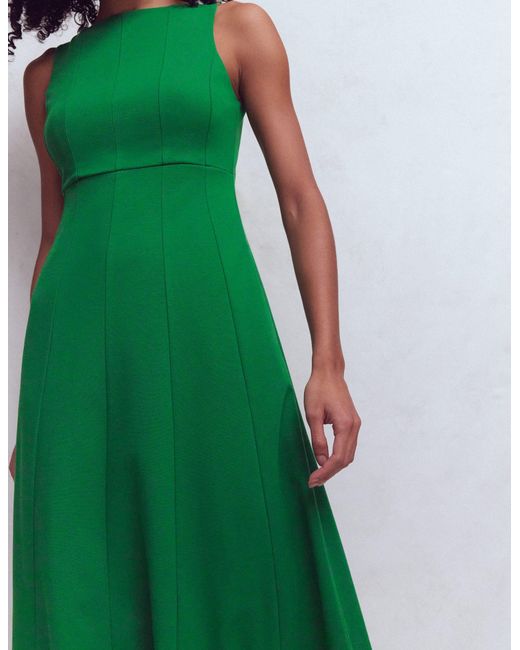 Boden Green Sleeveless Ponte Midi Dress