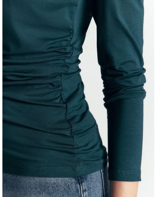 Boden Blue Gathered Detail Long Sleeve
