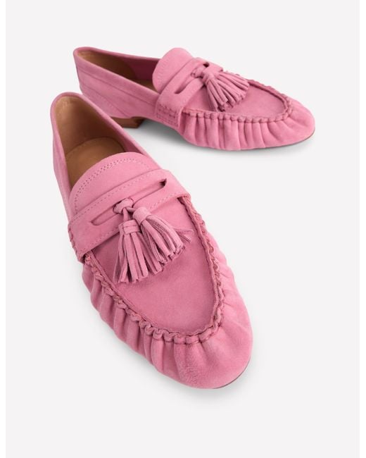 Boden Pink Soft Ruched Loafers